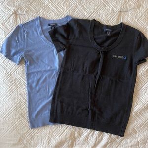 2 Lands End short sleeve sweaters. Worn condition